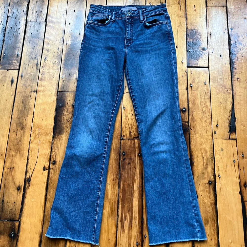 Joe’s Jeans Women’s 26 Raw Hem Bootcut Denim Stretch Medium Wash Blue